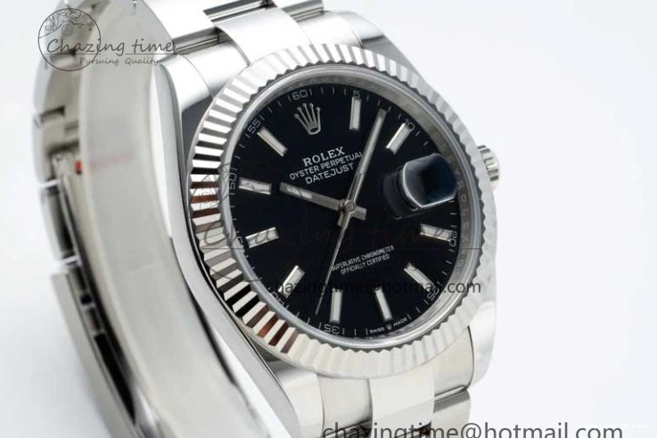 0128 Youthful DateJust 41 126334 NTF 1:1 Best Edition 904L Steel Black Stick Dial on Oyster Bracelet VR 2286